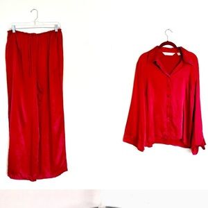 Y2K Victorias Secret Scarlet Silk Pajama Set